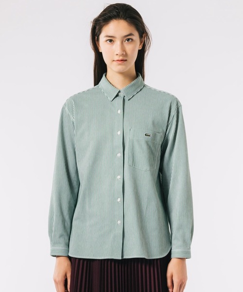 「LACOSTE」 ドルマンスリーブシャツ 36 グリーン レディース