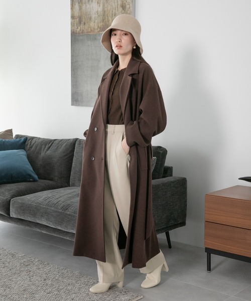 LOWRYSFARM ウールライクチェスターコート ブラウン LOWRYS FARM（ローリーズファーム） チェスターコート FREE ブラウン