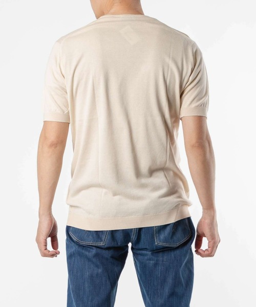 JOHN SMEDLEY 半袖ニット L クリーム　Ecru JOHN SMEDLEY 「JOHN SMEDLEY」 半袖ニット LARGE クリーム