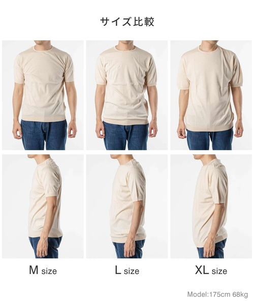 JOHN SMEDLEY 半袖ニット L クリーム　Ecru JOHN SMEDLEY 「JOHN SMEDLEY」 半袖ニット LARGE クリーム