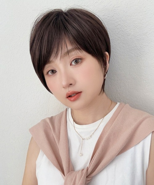 ウィッグ エクステ 「 素肌ウィッグ 接触冷感 マニッシュラフショート 」 ウィッグ ショート ボブ 医療用ウィッグ 涼しい 綿 キュプラ レディースの画像