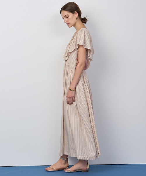 HOUSE OF LOTUS ワンピース ストライプフリルスリーブワンピース