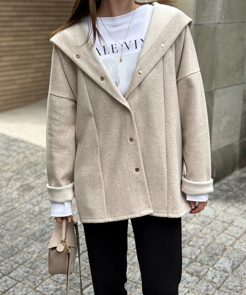 Emma Taylor（エマテイラー） コート アウター ヘリンボーンフーディ