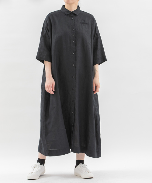 nop de nod（ノップドゥノッド） ワンピース Cielリネン5分袖シャツ