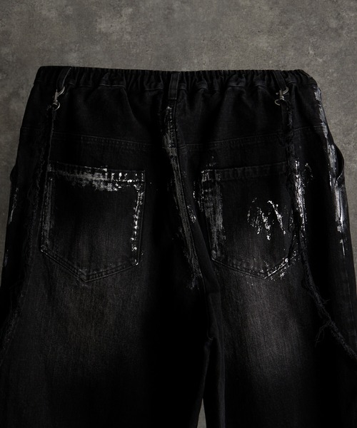 「ADRER」 加工デニムパンツ M ブラック メンズ