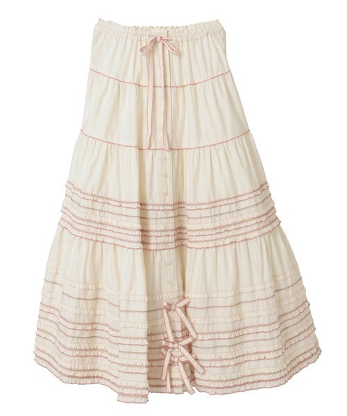 PINK HOUSE（ピンクハウス） スカート フローラルテープ使いスカート