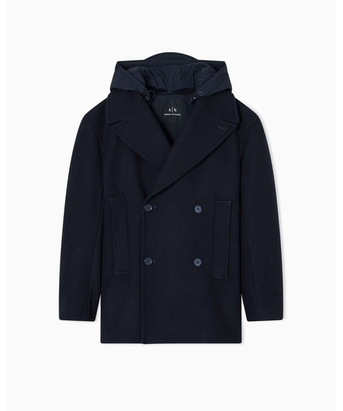 Emporio Armani ブラック ピーコート ARMANI EXCHANGE pコート ピーコート 「A|X アルマーニ エクスチェンジ