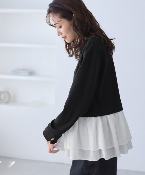 ROPE' PICNIC（ロペ ピクニック） tシャツ 布帛ドッキングペプラム