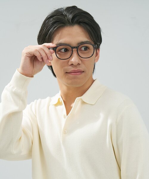 Zoff 伊達メガネ メガネ 眼鏡 ボストン型 メガネ｜黒縁フレーム 伊達