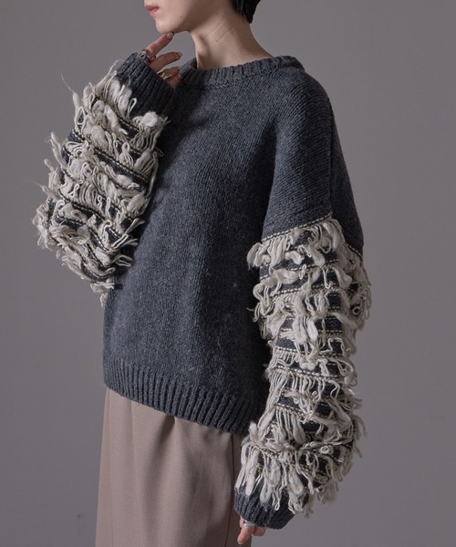 each alchemist ニット セーター フリンジスリーブハイゲージニット