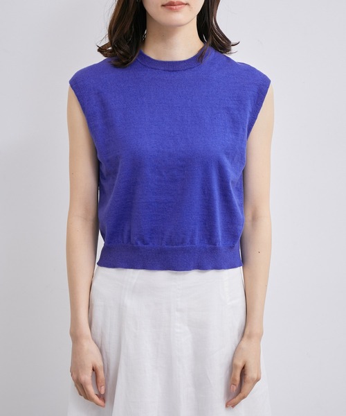 「ROPE'」 ノースリーブニット 38 ベージュ レディース_画像9