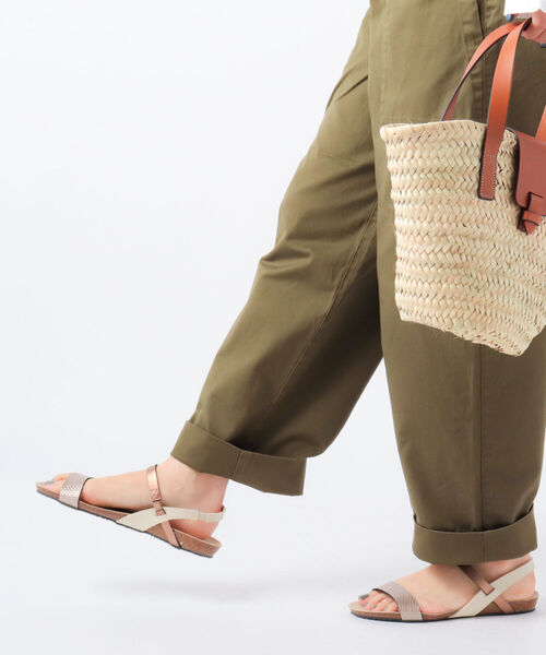 「PLAKTON」 フラットサンダル 37 シルバー レディース_画像4