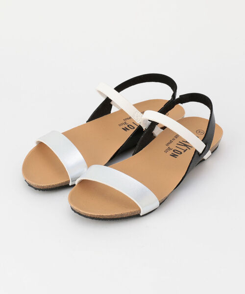 「PLAKTON」 フラットサンダル 37 シルバー レディース_画像5