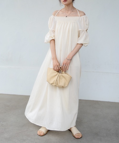 「Bab」 7分袖ワンピース M ホワイト系その他 レディース_画像3