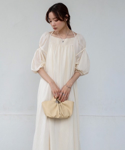 「Bab」 7分袖ワンピース M ホワイト系その他 レディース_画像6