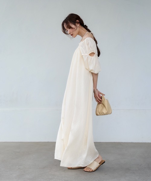 「Bab」 7分袖ワンピース M ホワイト系その他 レディース_画像7