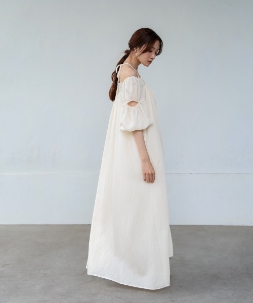 「Bab」 7分袖ワンピース M ホワイト系その他 レディース_画像8