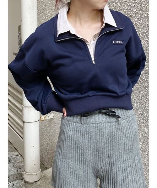 MURUA（ムルーア） トレーナー スウェット シャツレイヤードハーフ