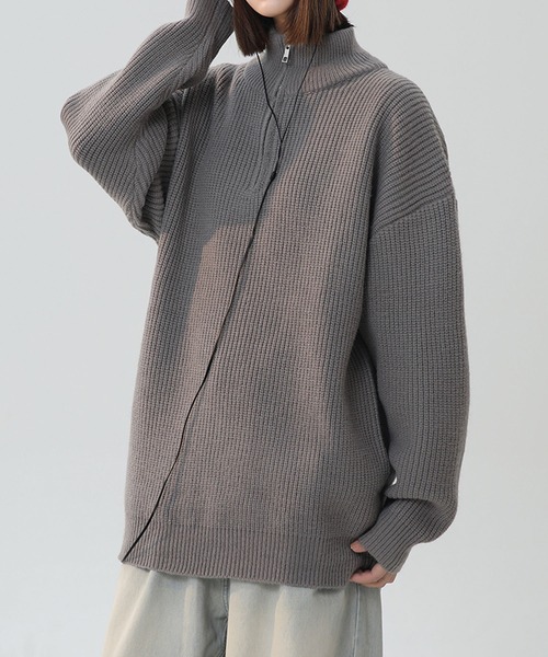 aimoha（アイモハ） セーター ニット ハーフジップニット/Half-zip