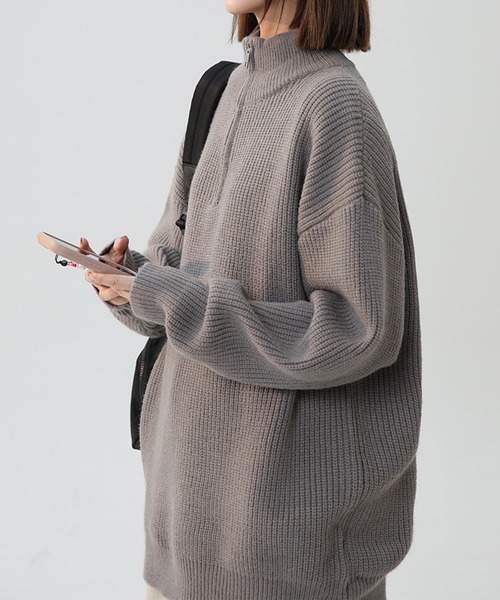 aimoha（アイモハ） セーター ニット ハーフジップニット/Half-zip