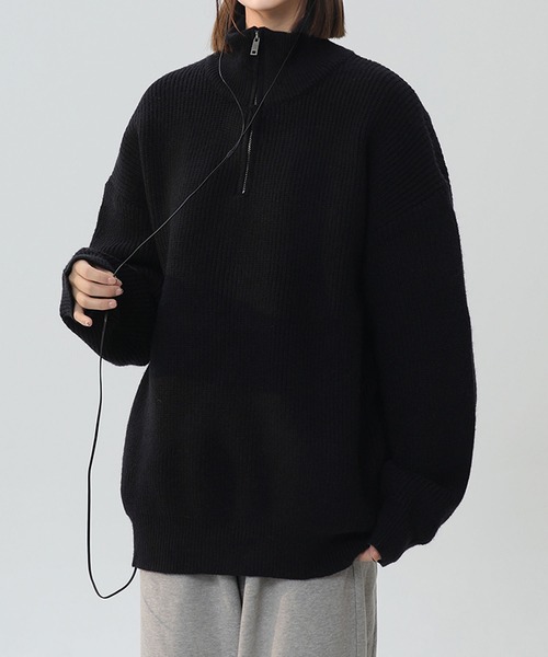 aimoha（アイモハ） セーター ニット ハーフジップニット/Half-zip