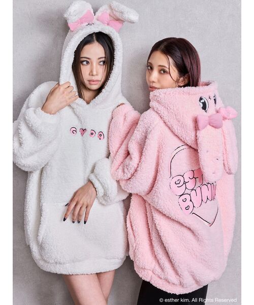 GYDA（ジェイダ） パーカー Esther Bunny×GYDA BIG ボアパーカー