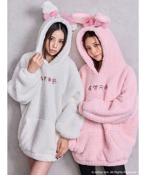 GYDA（ジェイダ） パーカー Esther Bunny×GYDA BIG ボアパーカー