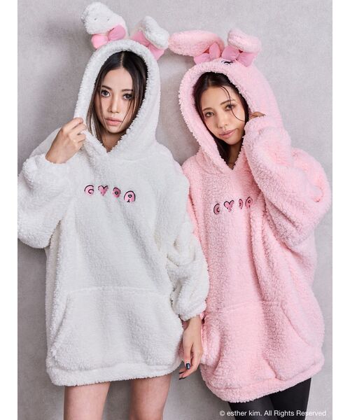 GYDA（ジェイダ） パーカー Esther Bunny×GYDA BIG ボアパーカー