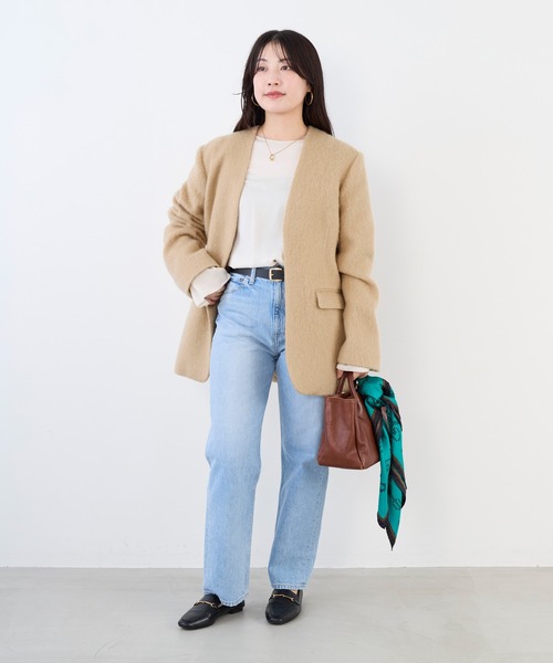 MICA&DEAL マイカアンドディール　ノーカラジャケット MICA&DEAL マイカアンドディール ノーカラーボックスジャケット