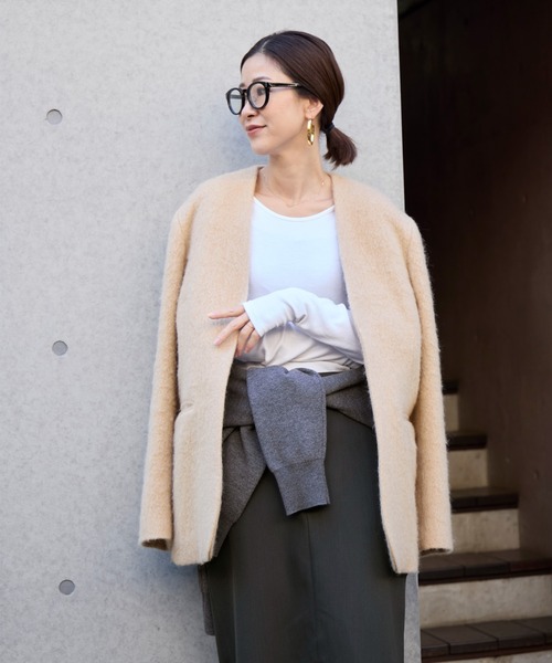 MICA&DEAL マイカアンドディール　ノーカラジャケット MICA&DEAL マイカアンドディール ノーカラーボックスジャケット