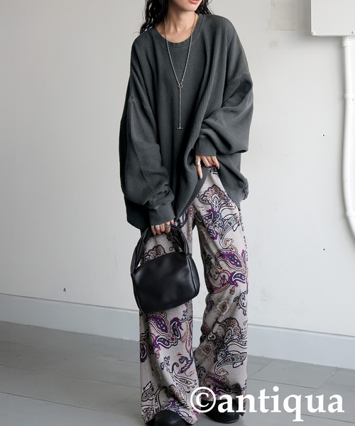 antiqua（アンティカ） tシャツ 鬼ワッフル トップス レディース