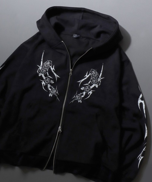 SITRY（シトリー） パーカー Trival Logo ＆ Rose Design Hoodie