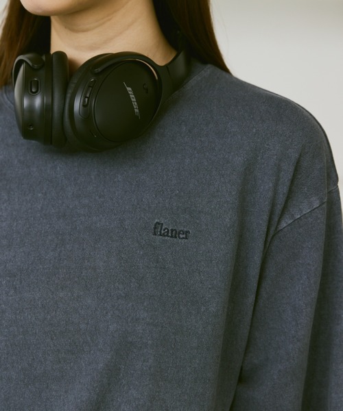 「flaner」 半袖Tシャツ LARGE ネイビー レディース_画像7