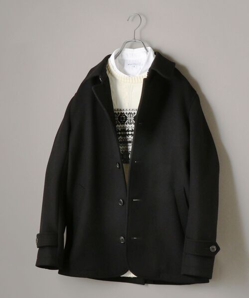 「SHIPS JET BLUE」 ピーコート X-SMALL ブラック メンズ_画像3