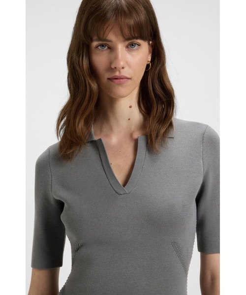 BOSS（HUGO BOSS） ワンピース ニットドレス スキッパーカラー