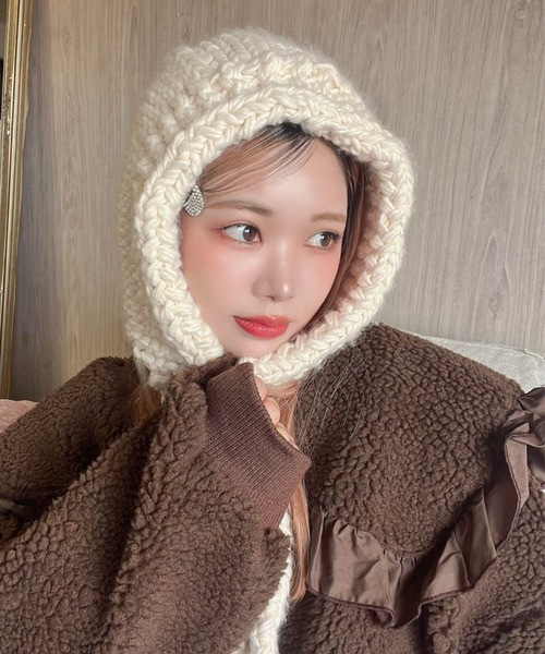 Feliz ニット帽 ニットキャップ ボリュームニット帽/バラクラバ/耳あて