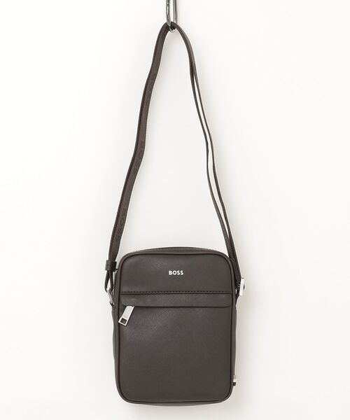 BOSS 黒 レザー ショルダーバッグ BOSS レザーショルダーバッグ | ブラック | FARFETCH JP