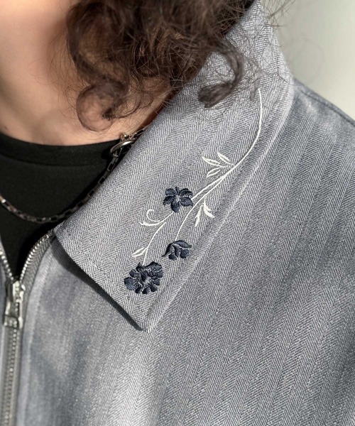 Classical Origin 七分袖 シャツ 「高見え確定。」刺繍デザインジップ