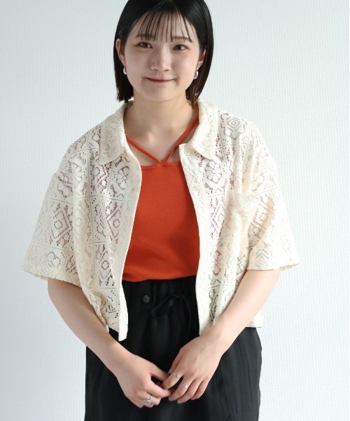 「cepo」 半袖シャツ M オフホワイト レディース_画像4