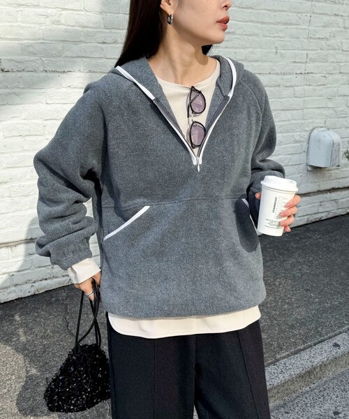 【未使用】KID FRESINOフード付きスウェットL 長袖 パーカー メンズ フード付き トレーナー 色褪せ感 古着風