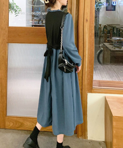 「Amulet」 長袖ワンピース X-LARGE ブラウン レディース_画像5