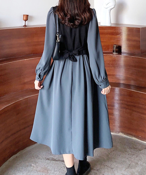 「Amulet」 長袖ワンピース X-LARGE ブラウン レディース_画像6