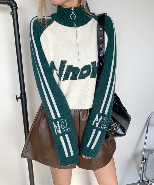 「non-hedge」 長袖ニット FREE グリーン レディース_画像3