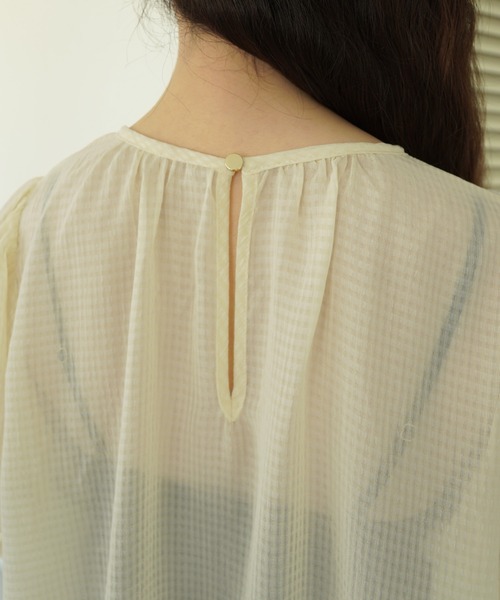 「TINA:JOJUN」 半袖ブラウス M グレー レディース_画像7