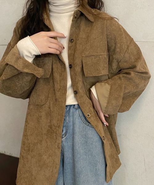 Sally Lunn ブラウス シャツ ダブルポケットコーデュロイシャツ