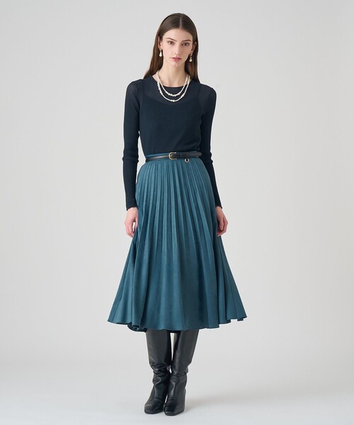 ANAYI（アナイ） スカート フェイクスエードプリーツスカート