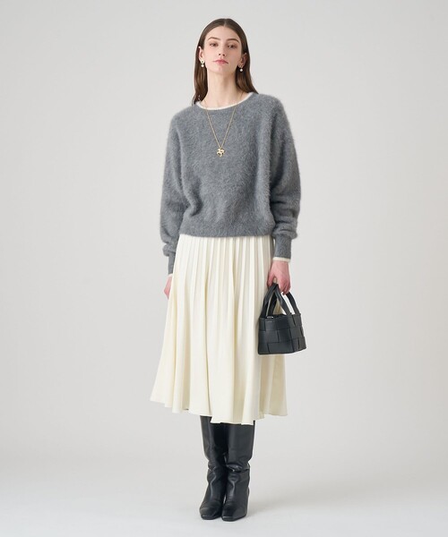 ANAYI（アナイ） スカート フェイクスエードプリーツスカート