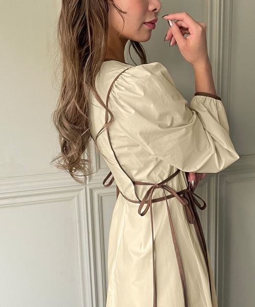 「JUNOAH」 長袖ワンピース X-LARGE ブラック レディース_画像3