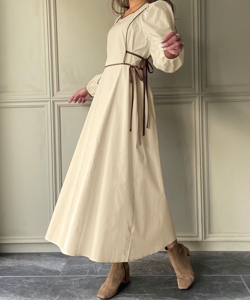 「JUNOAH」 長袖ワンピース X-LARGE ブラック レディース_画像7