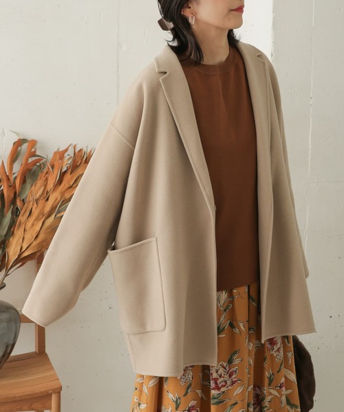 オーバーサイズ ベージュウールジャケット Mサイズ　DOORS ZARA】ソフトオーバーサイズコート ベージュ | 3046/298/450 (ZARA